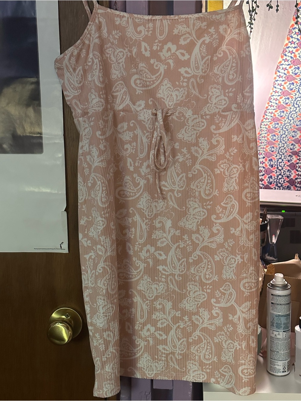 Harlow Pink Paisley Tie-Front Midi Dress